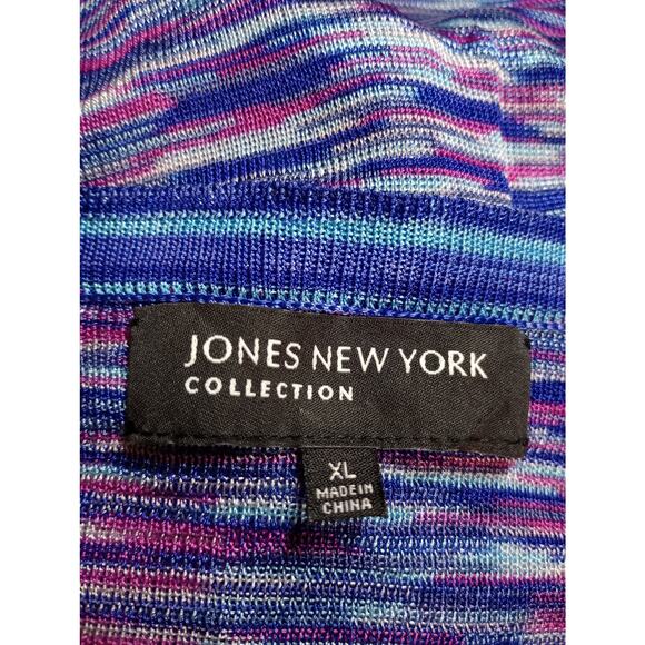 Jones New York Cardigan Womens XL Blue Pink Purple Lightweight Button Up Sweater - Picture 5 of 6